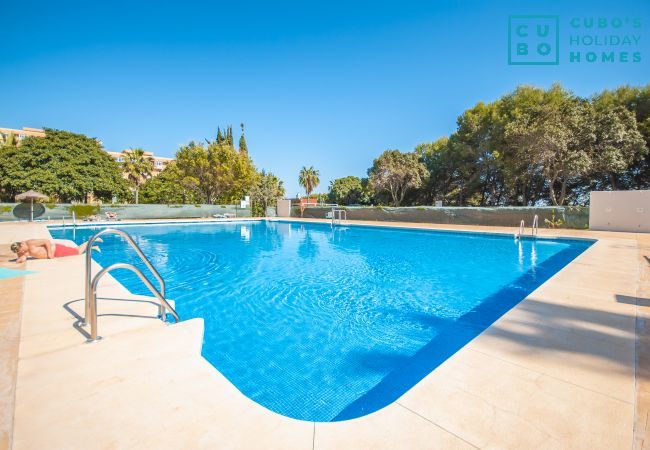 Piscina comunitaria de este apartamento en Benalmádena