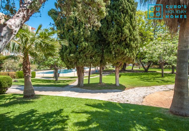 Jardín de este apartamento en Benalmádena