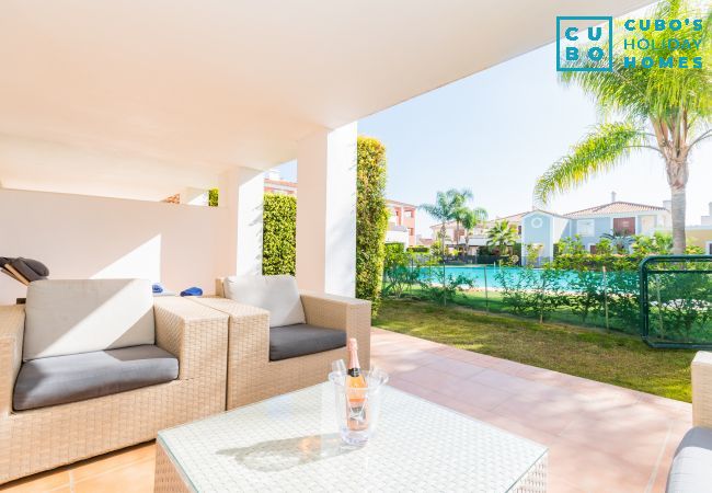 Terraza de este apartamento en Marbella