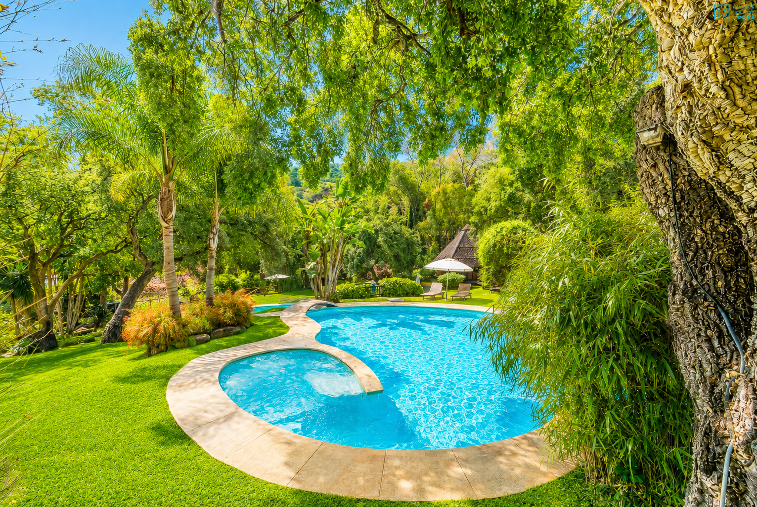 Casa rural con piscina y lago en Coín