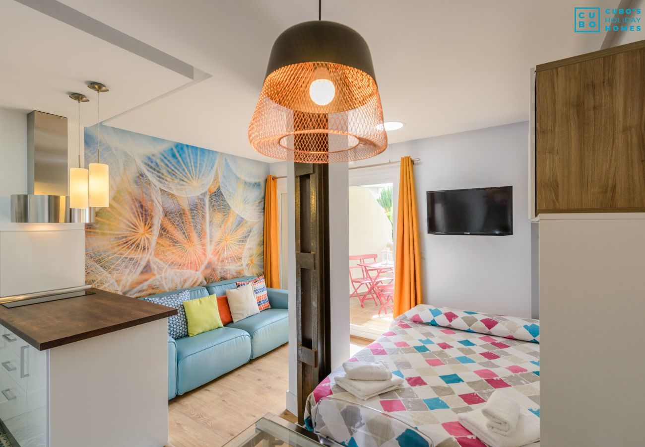 Dormitorio de este apartamento en Benalmádena