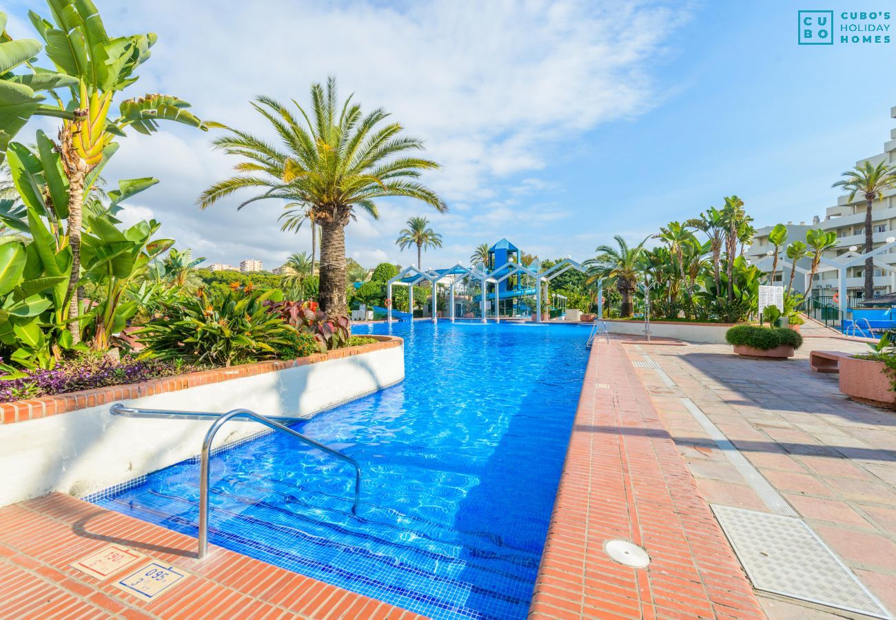 Piscina comunitaria de este apartamento en Benalmádena