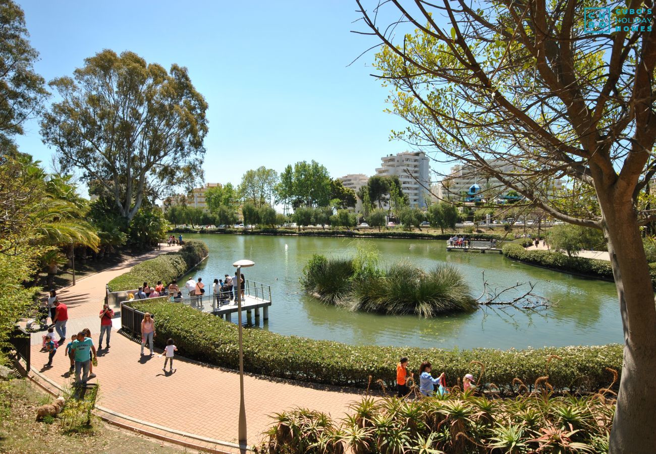 Jardín de este apartamento en Benalmádena