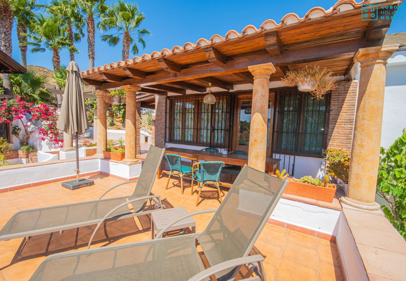 Terraza de este apartamento rural en Mijas Pueblo