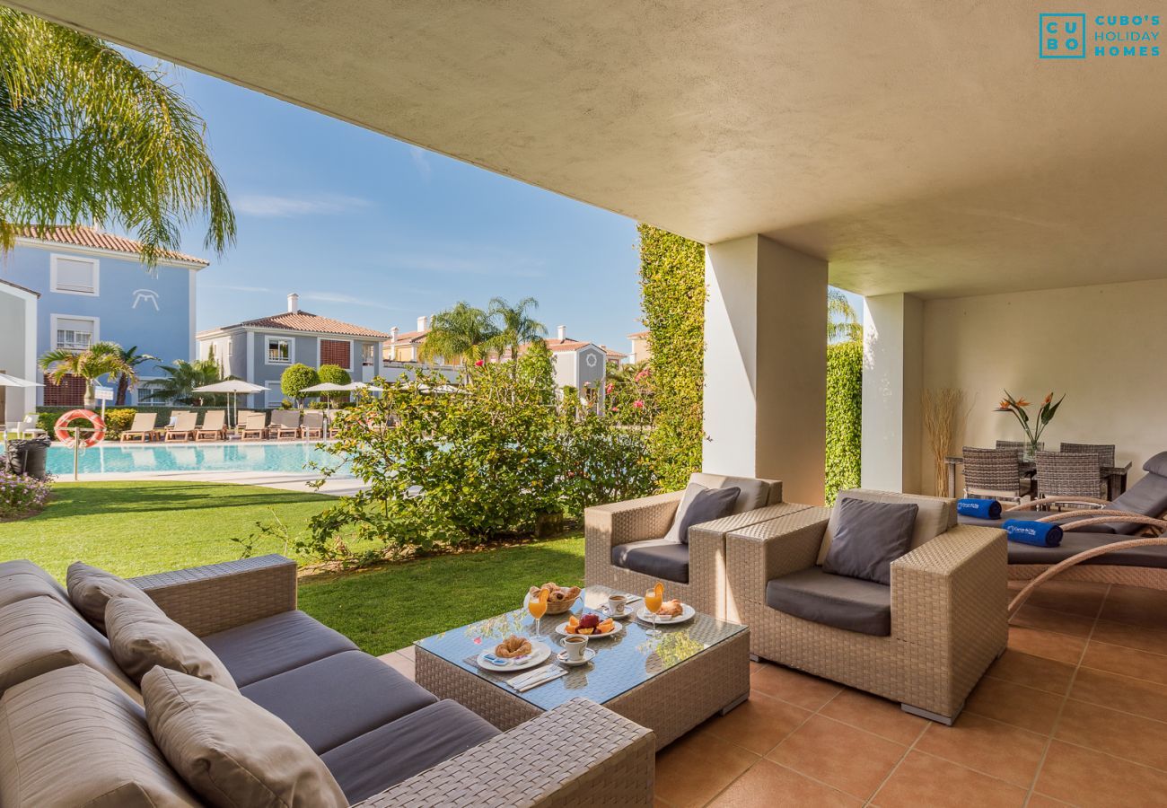 Terraza de este apartamento en Marbella