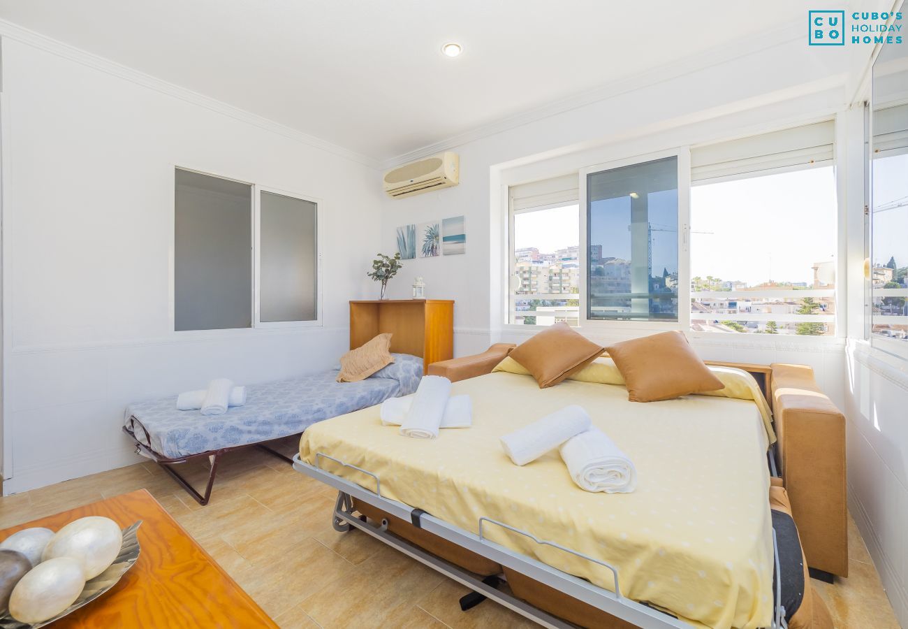 Dormitorio de este apartamento en Torremolinos