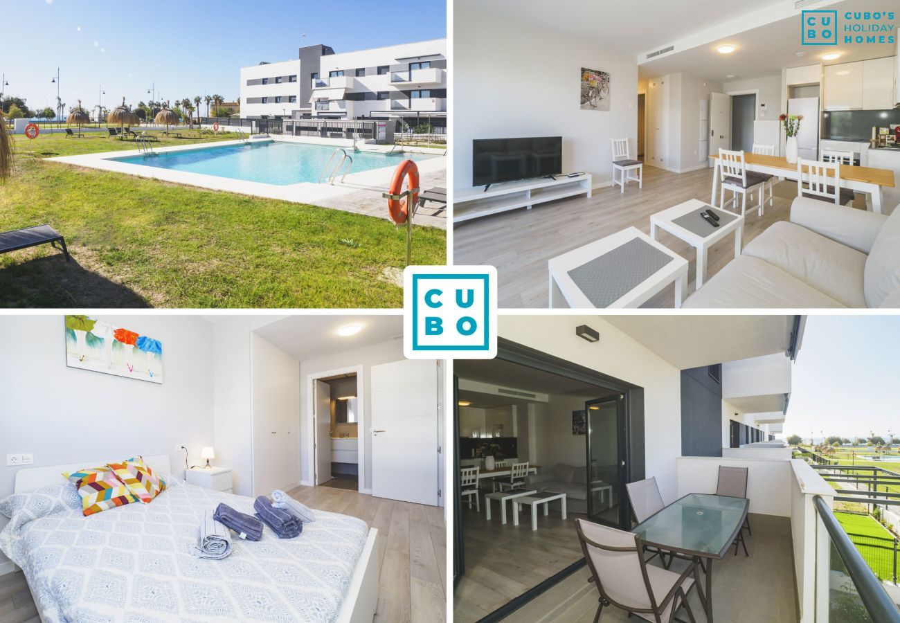 Apartamento con piscina y parking en Vélez Málaga para 6 personas.