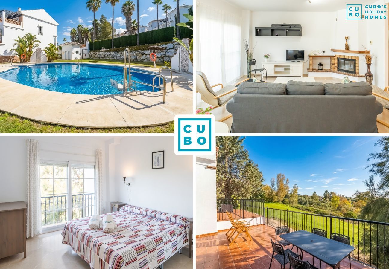 Casa vacacional con piscina y campo de golf en Alhaurin