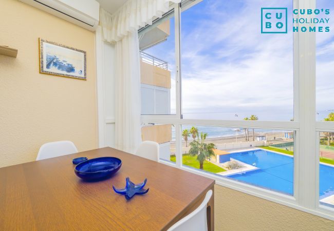 Pool views from this apartment in Algarrobo
