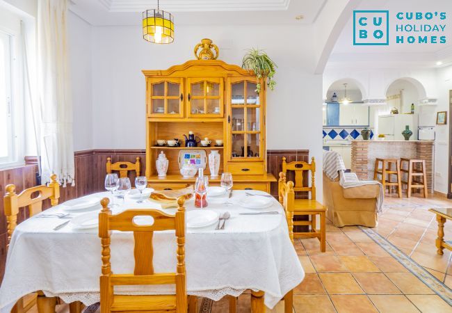 Dining room of this Finca in Coín