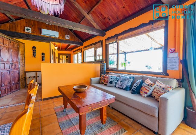 Living room of this rural studio in Mijas Pueblo