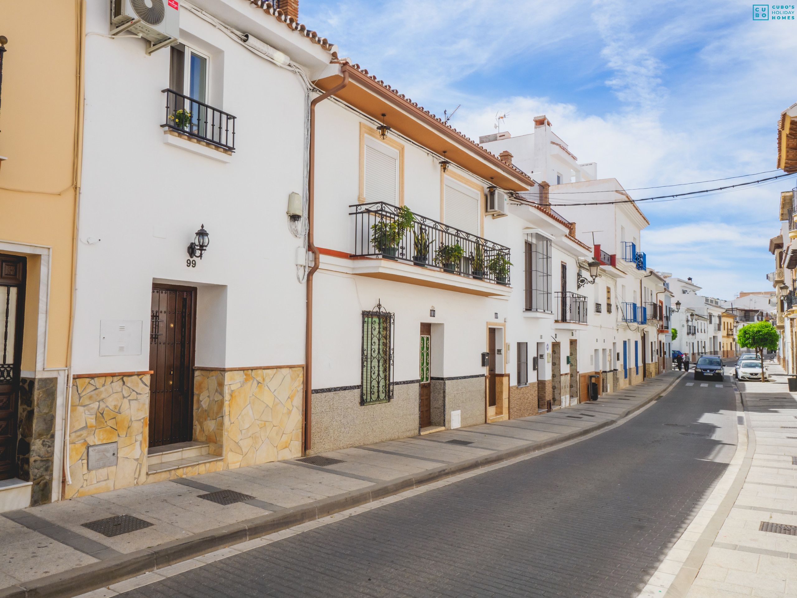 General view of the street where the accommodation is located.