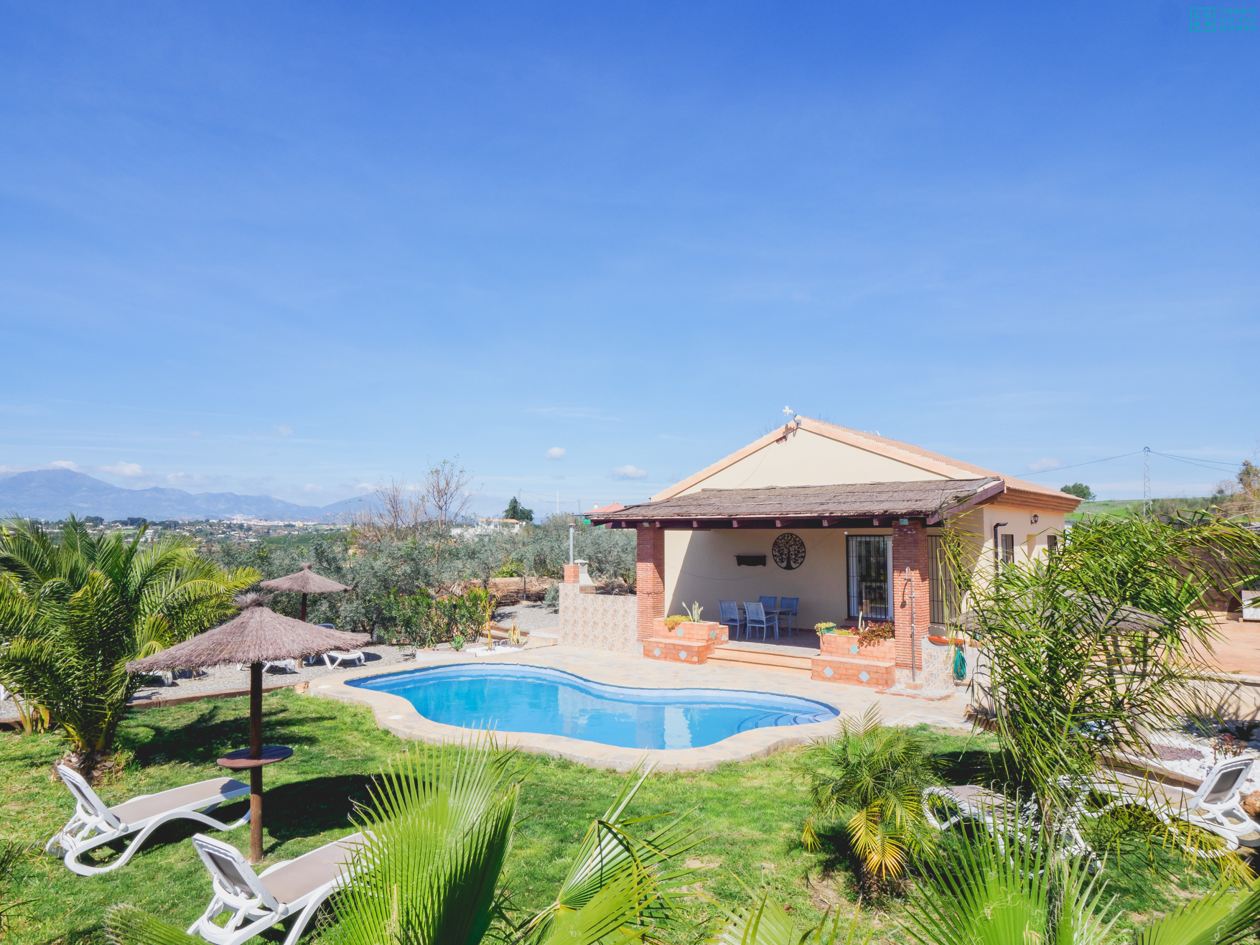 Rural accommodation pool in Malaga. ideal families
