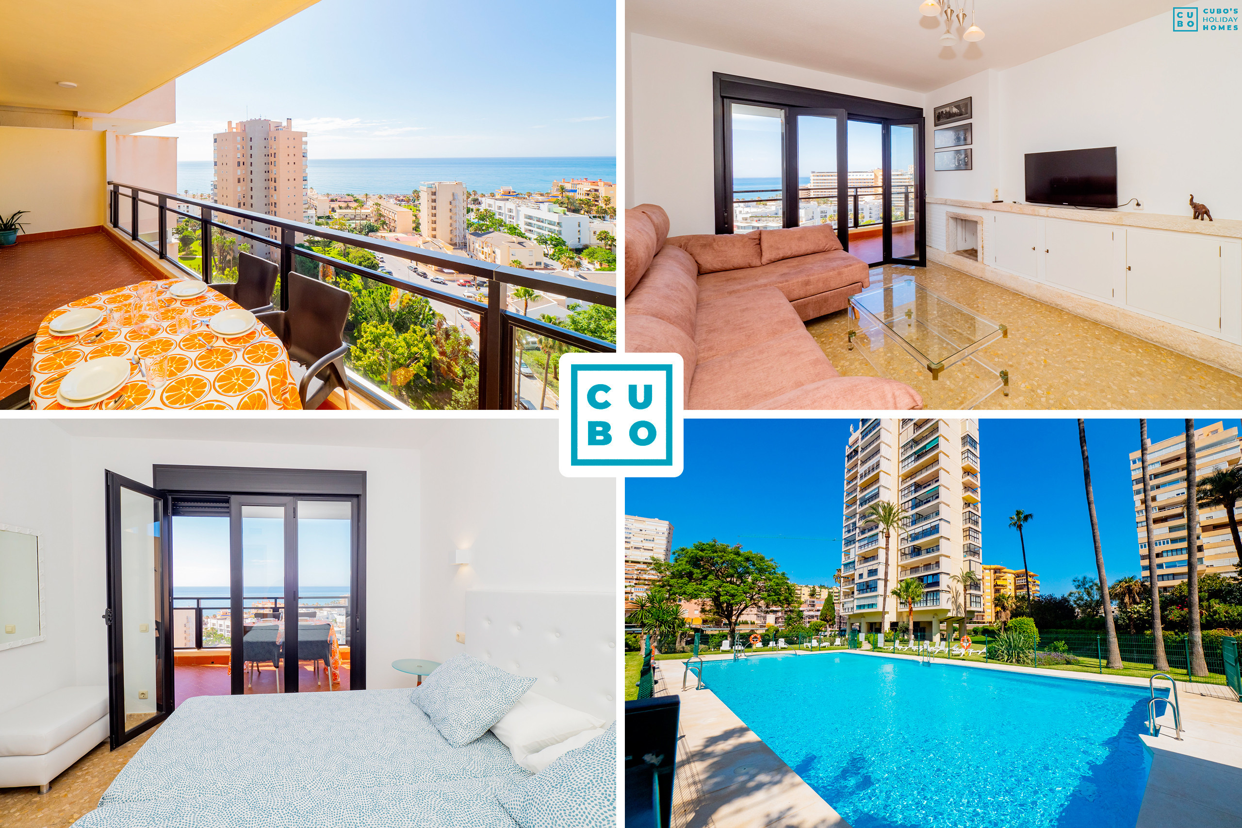 Charming flat in Torremolinos for 5 people with sea views and swimming pool.