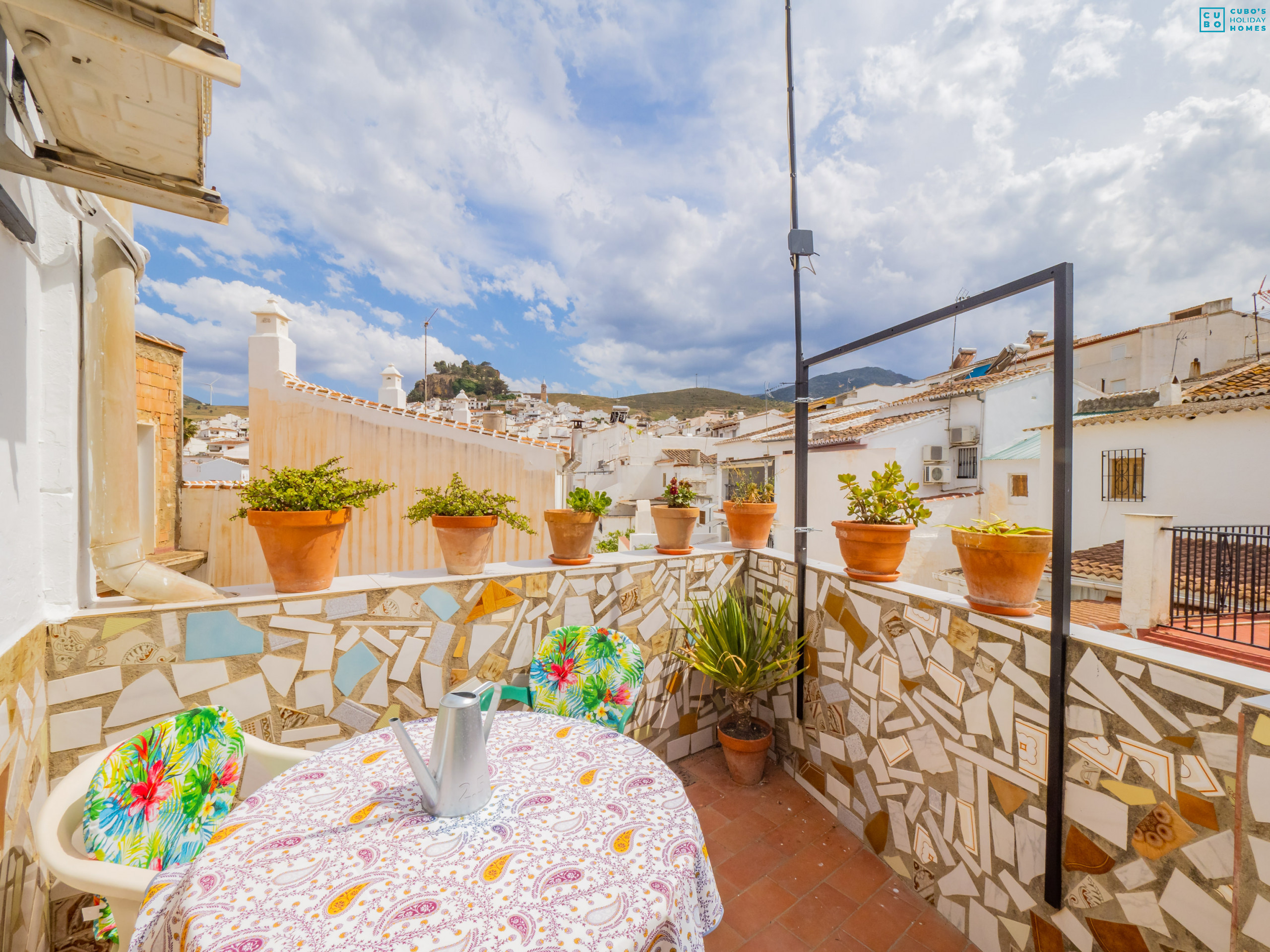 View of the terrace of the accommodation.