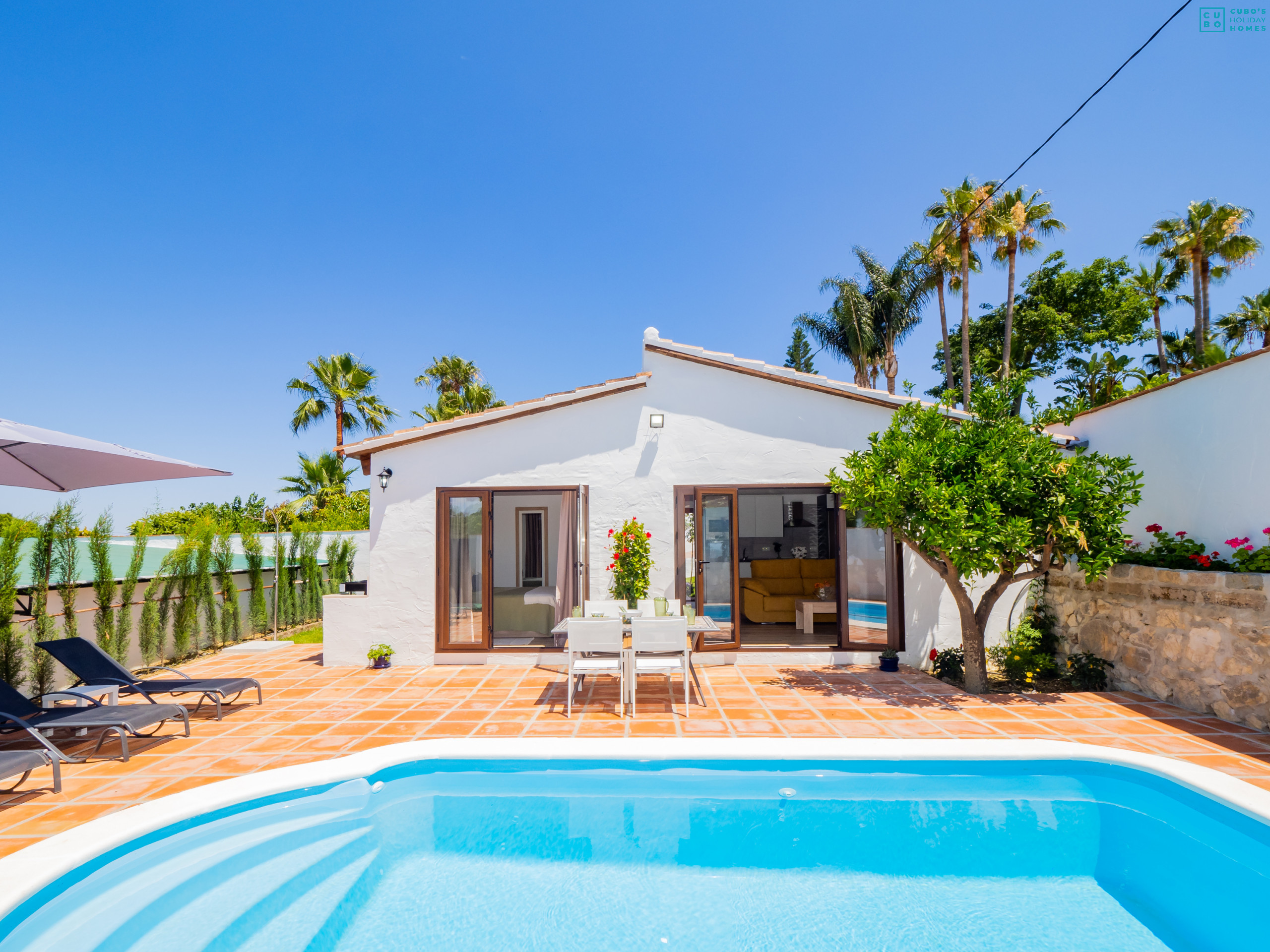 General view of the accommodation with private pool.