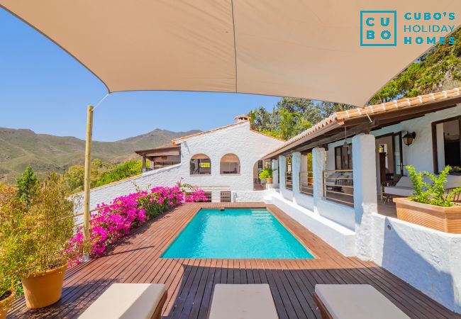 Swimming pool of a rural family house in Coín