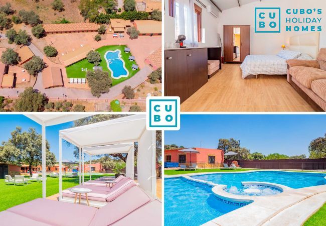 Charming holiday bungalow in Cordoba los Pedroches with swimming pool and chill out area for 12 people.