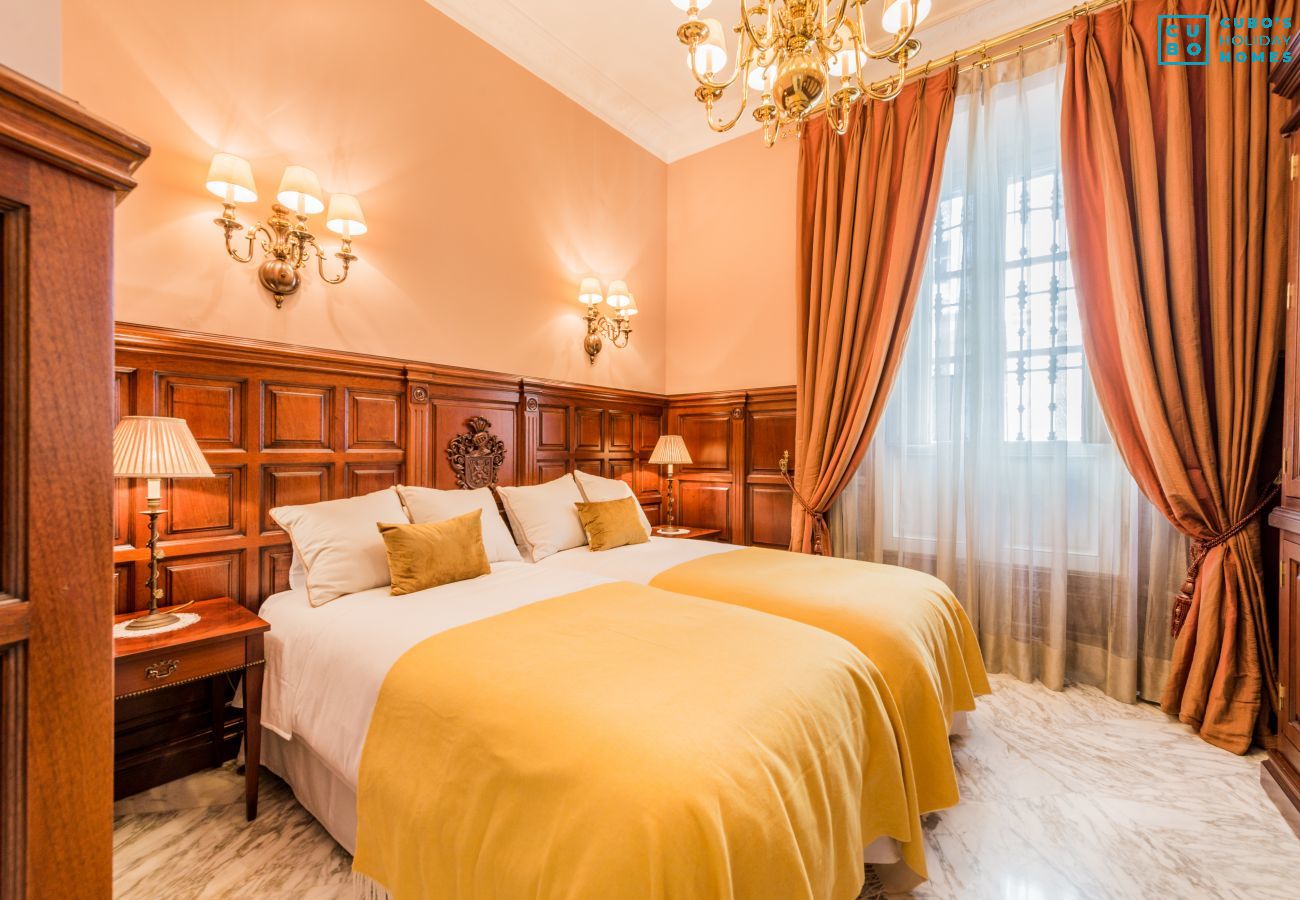 Bedroom of this luxury house in the center of Alhaurín el Grande