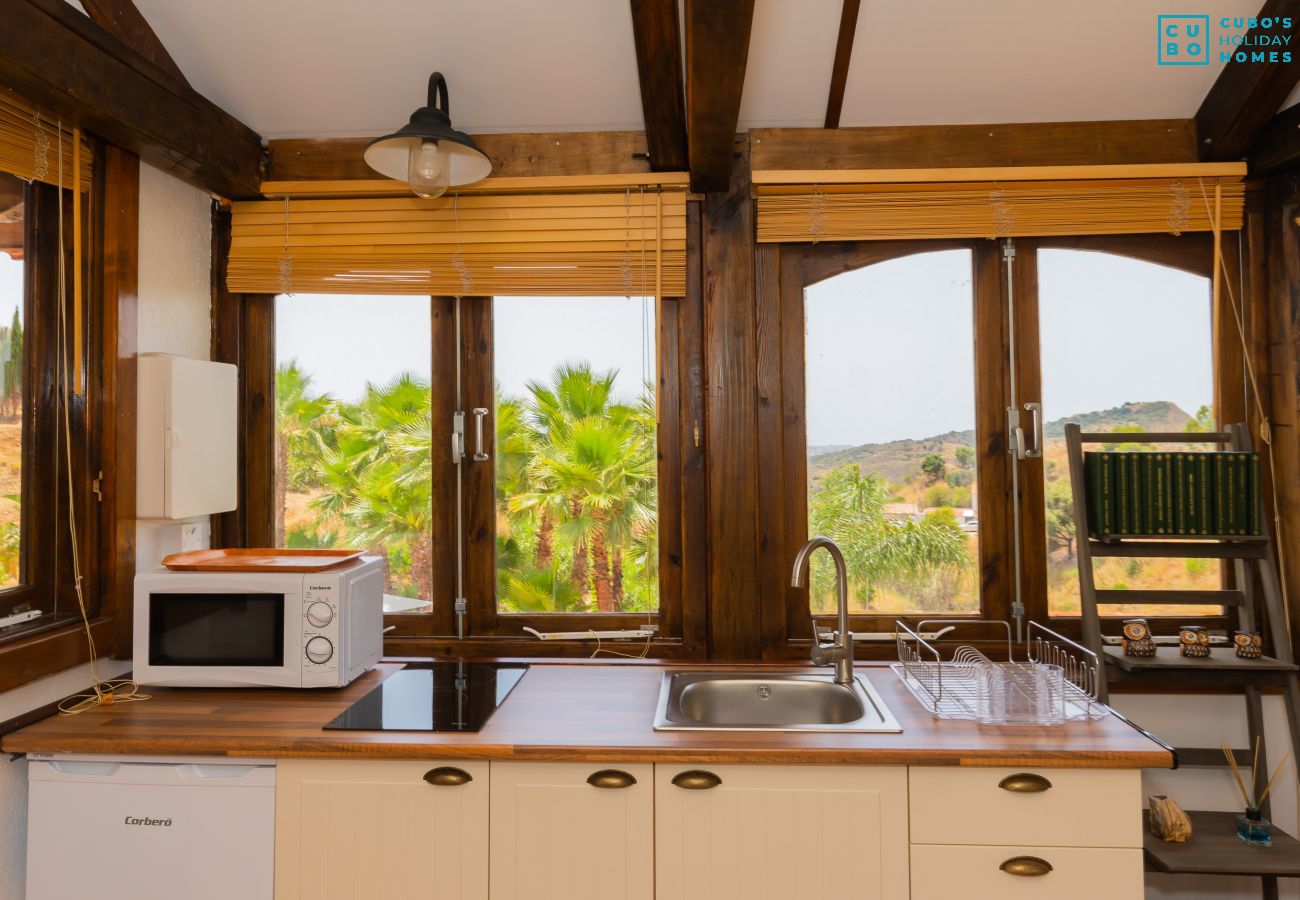 Kitchen of this rural studio in Mijas Pueblo