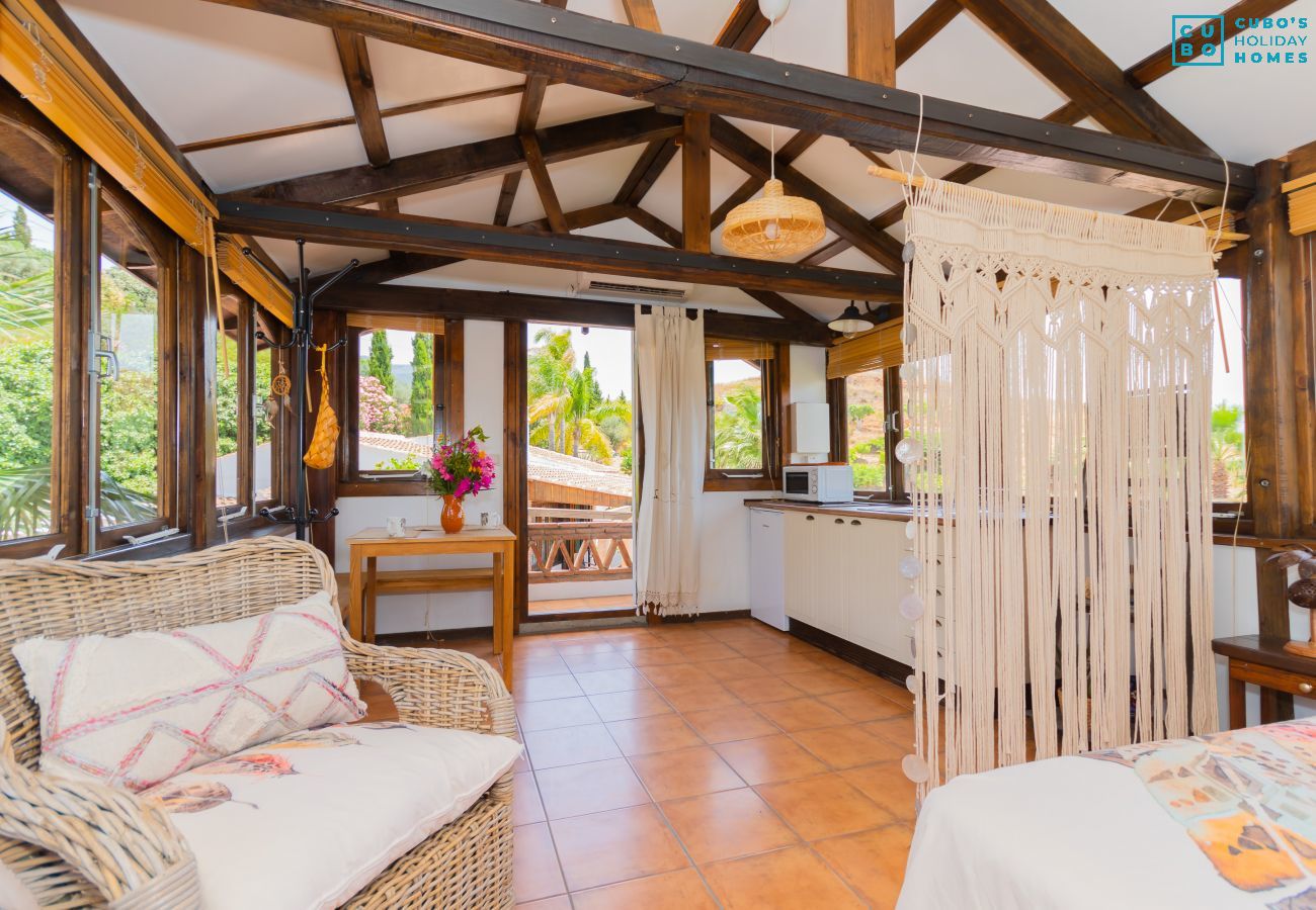 Bedroom of this rural studio in Mijas Pueblo