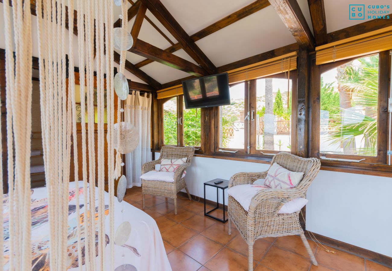 Bedroom of this rural studio in Mijas Pueblo