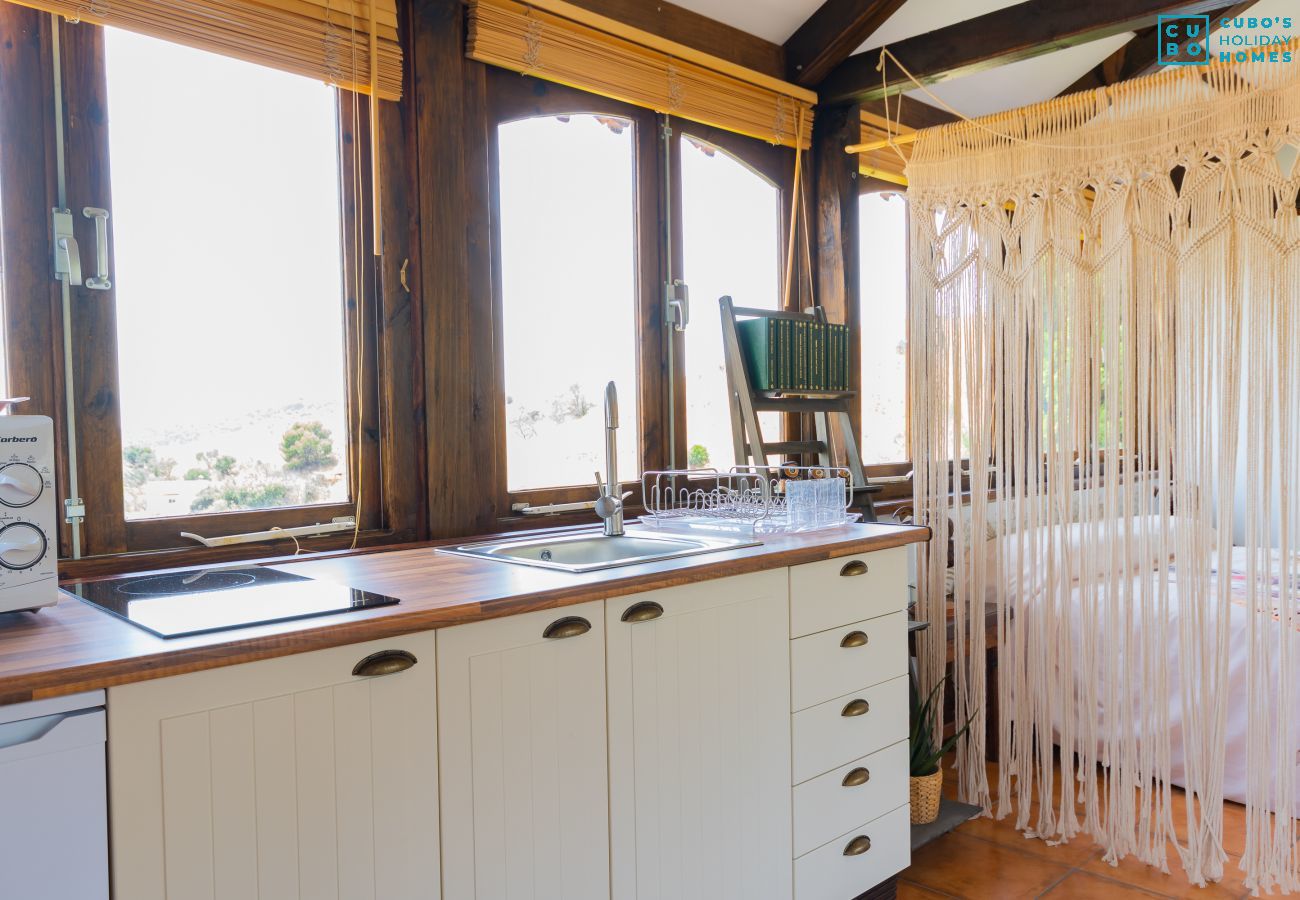 Kitchen of this rural studio in Mijas Pueblo