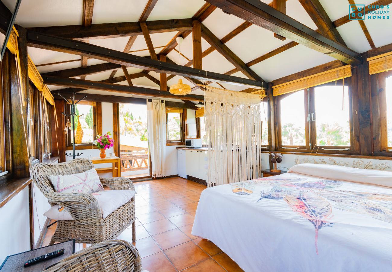 Bedroom of this rural studio in Mijas Pueblo