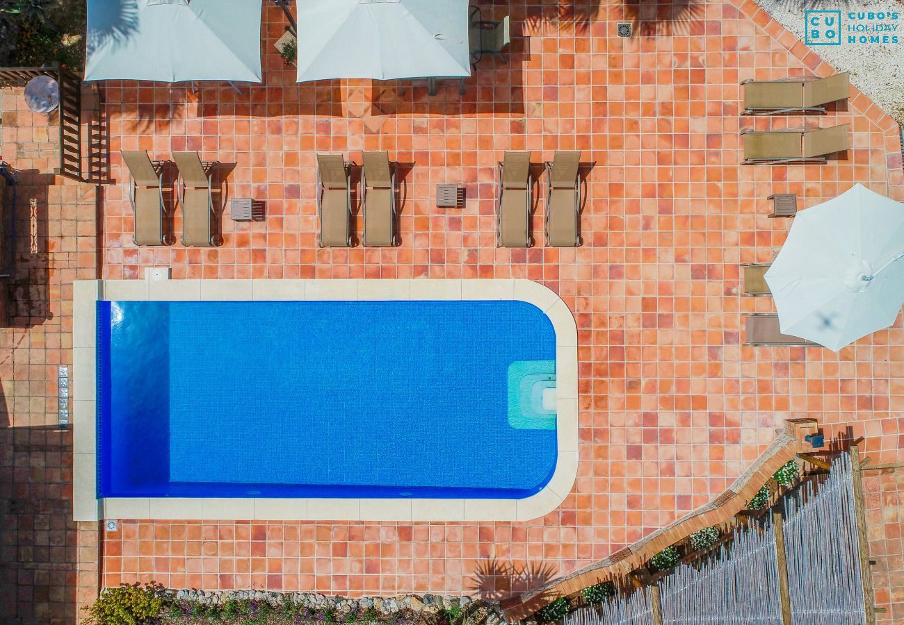 Swimming pool of this rural apartment in Mijas Pueblo