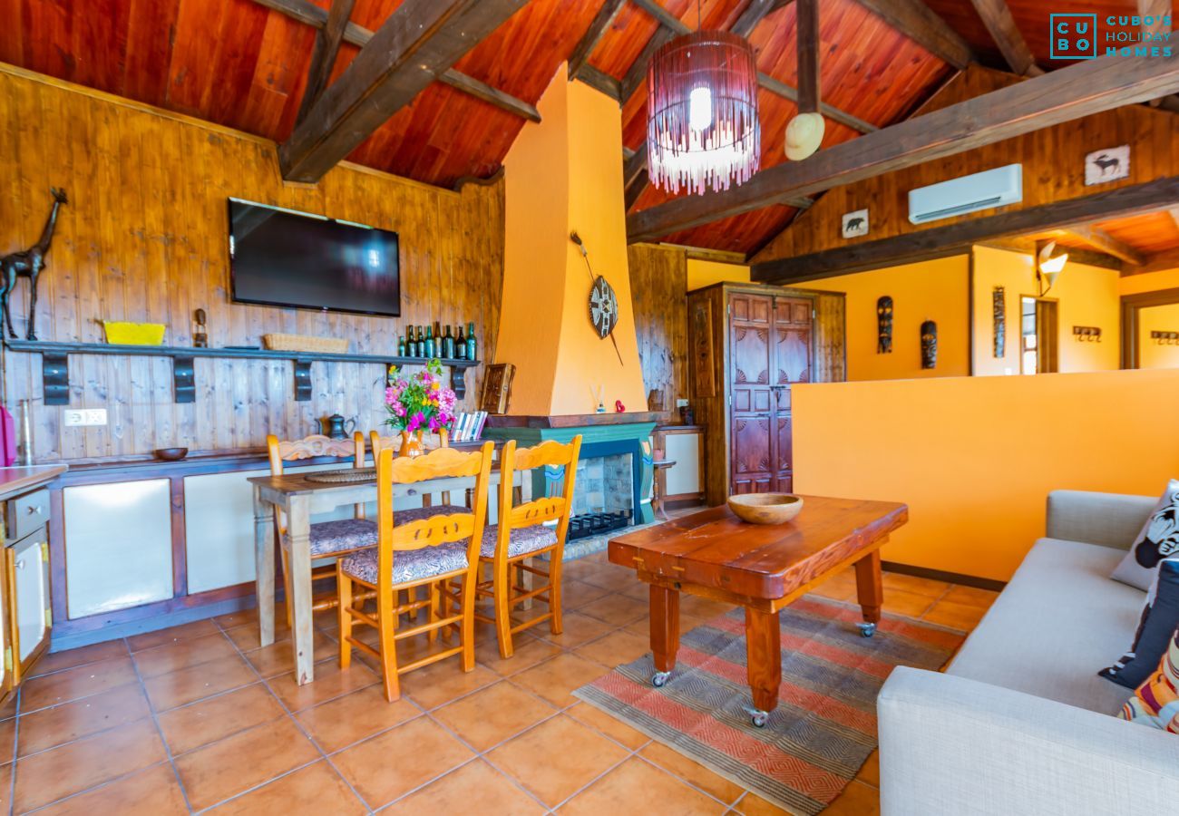 Living room of this rural studio in Mijas Pueblo