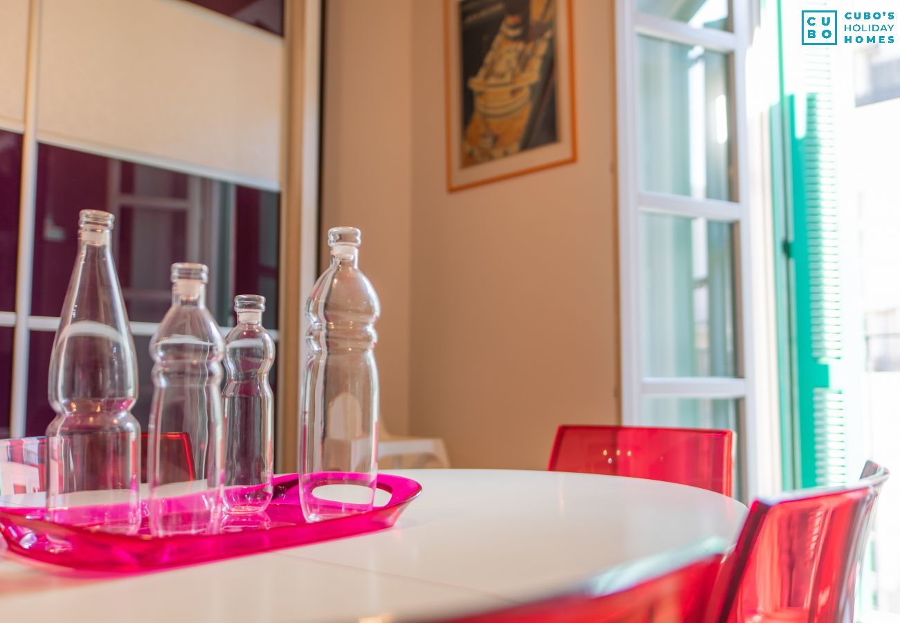 Living room of this apartment in the center of Malaga