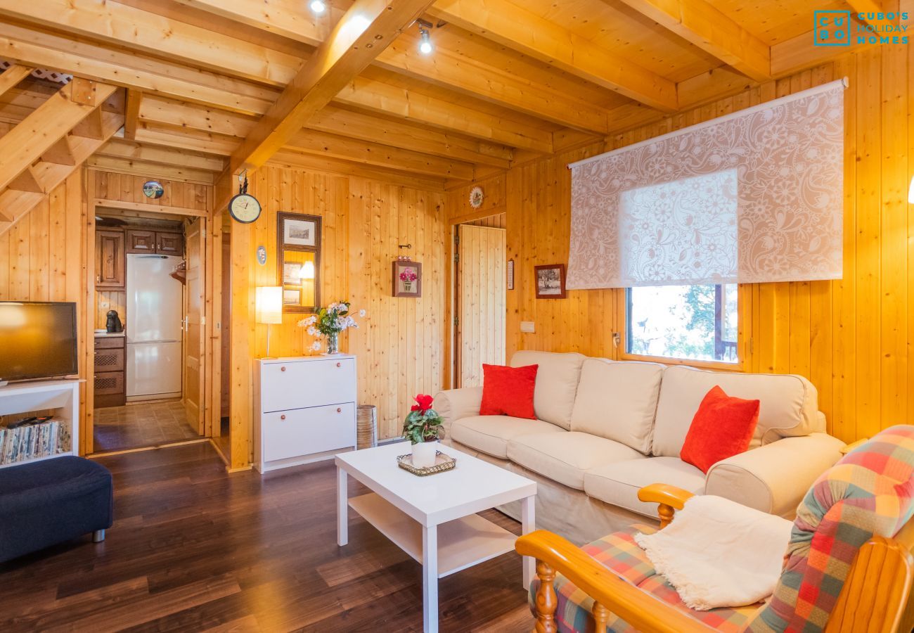 Living room of this wooden house in Alhaurín el Grande