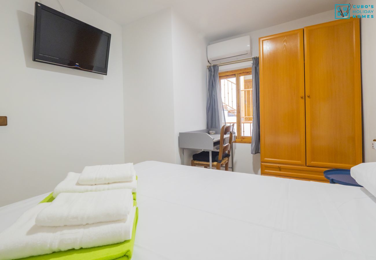 Bedroom of this rural house in Álora, near the Caminito del Rey