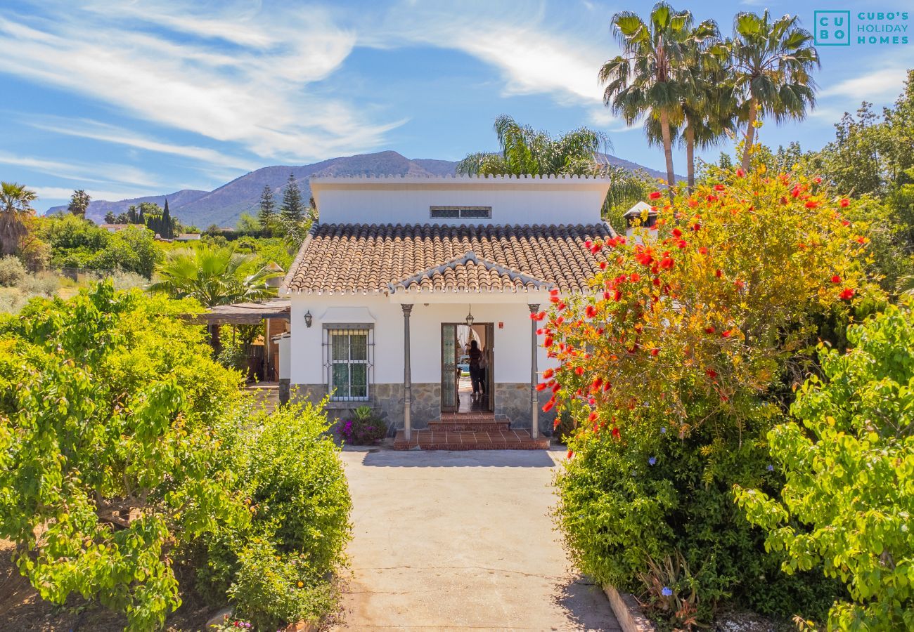 View of the main entrance of the family accommodation with private pool