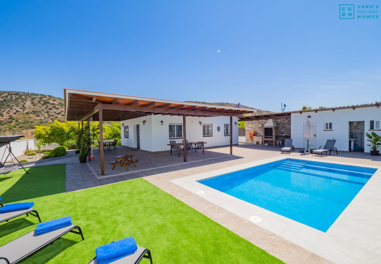 Private pool of the accommodation and its surrounding environment on a fenced and intimate plot