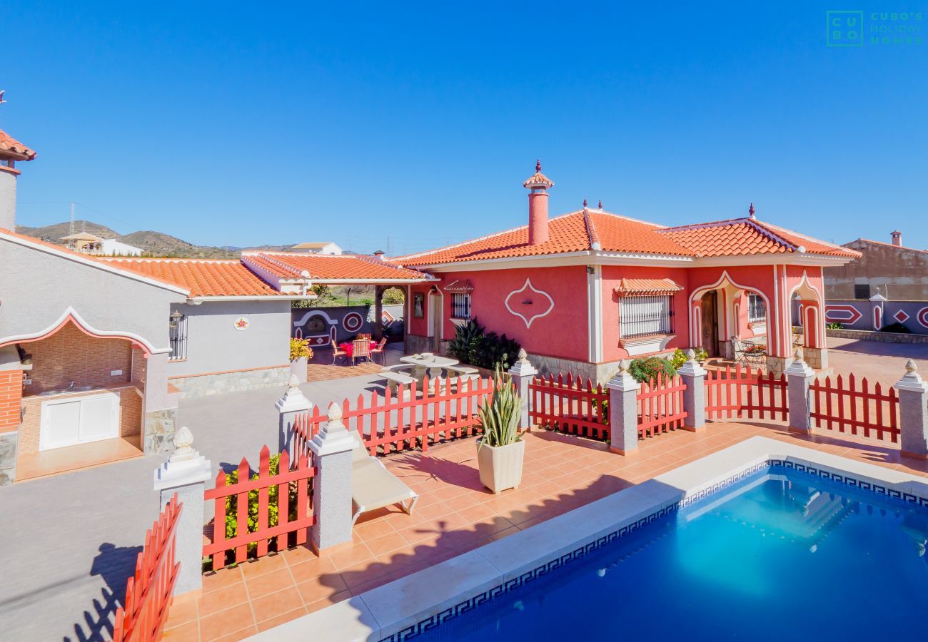 General view of rural accommodation with private pool.