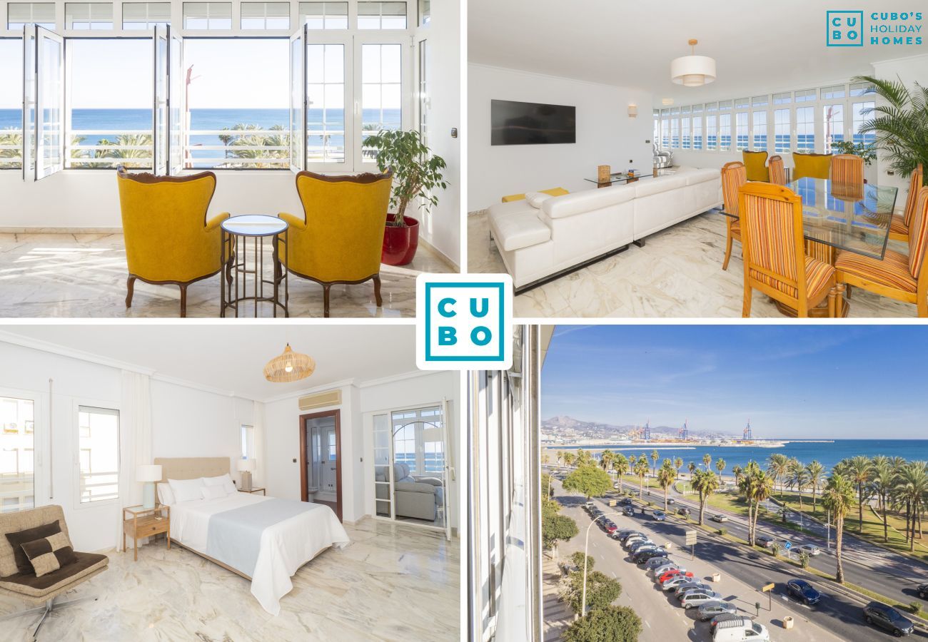 Flat for 6 people with sea views in Malaga capital