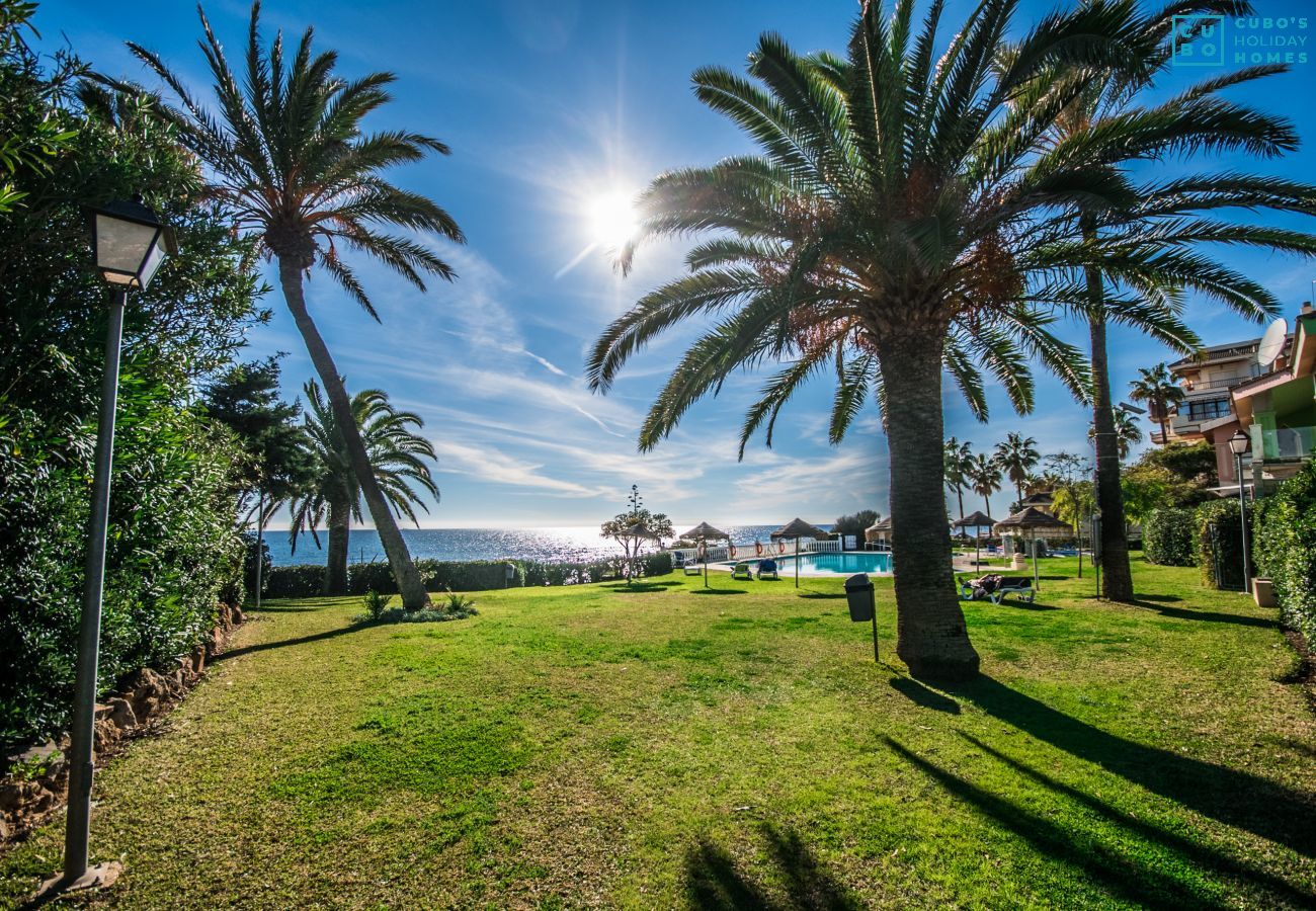 Jardin de cet appartement à Mijas Costa