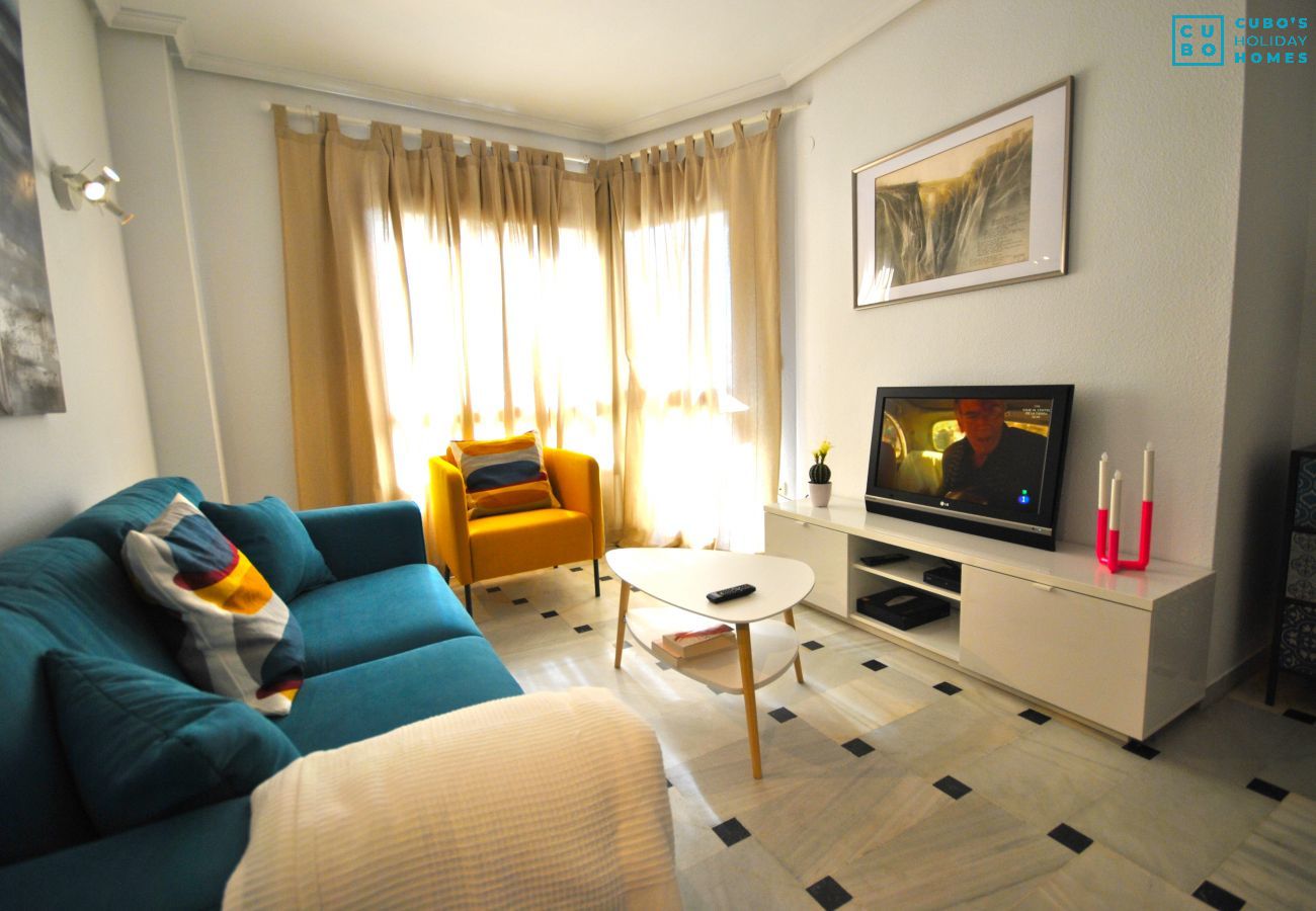 Salon de cet appartement à Marbella