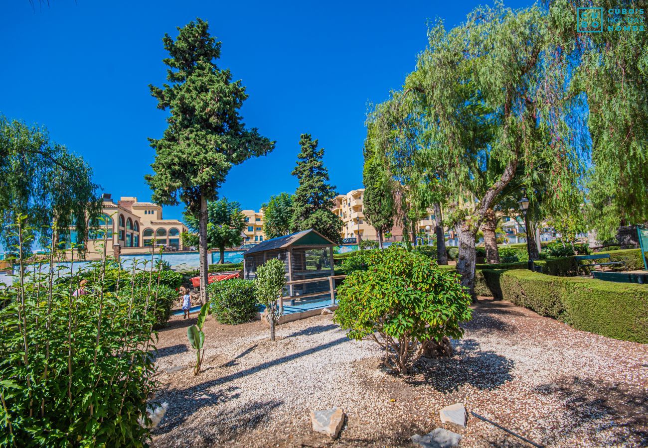 Jardin de cet appartement à Marbella