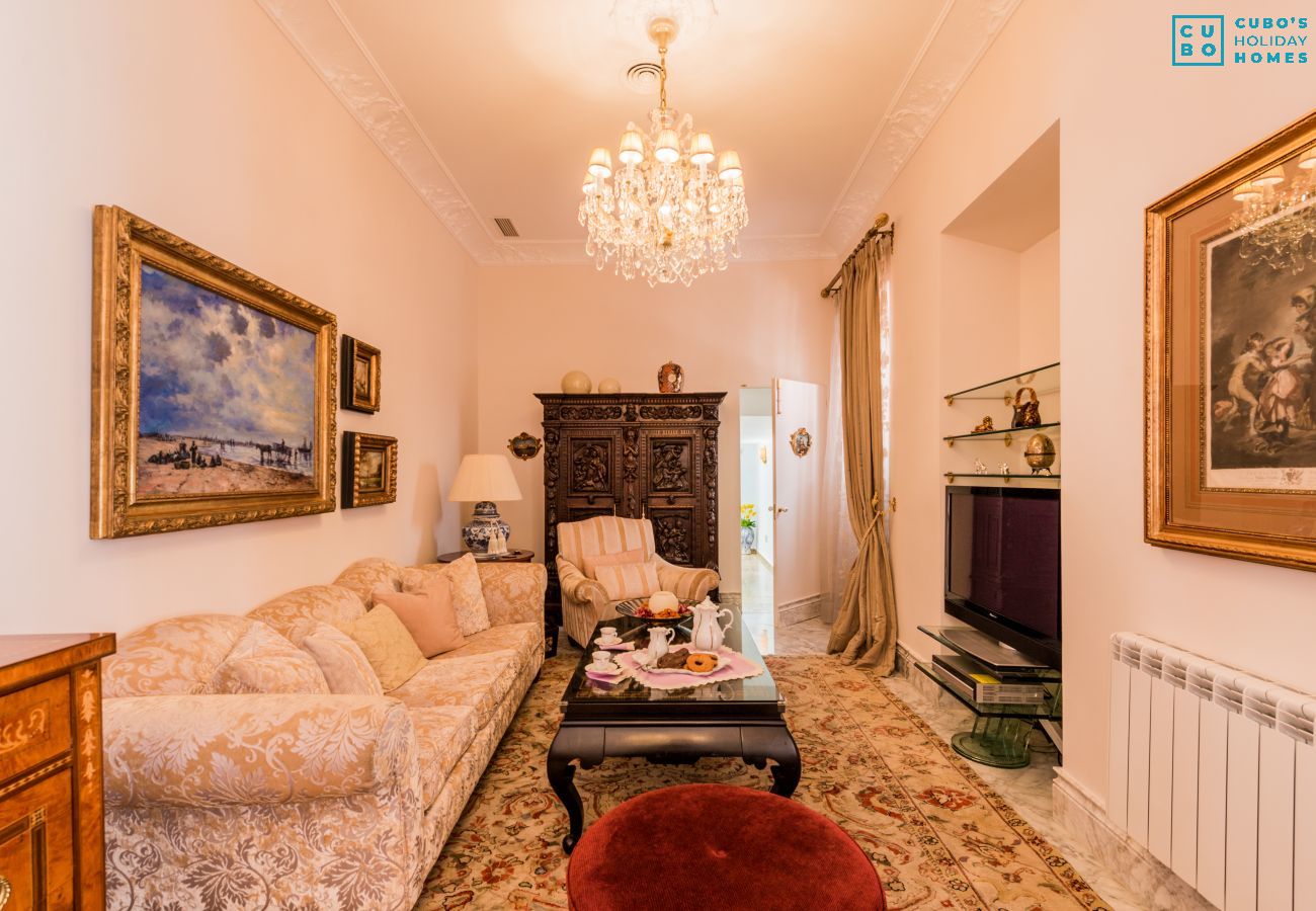 Salon de cette maison de luxe dans le centre d'Alhaurín el Grande