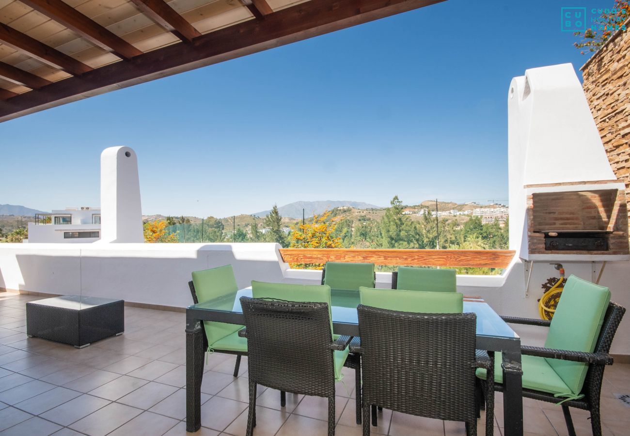 Terrasse avec vue de cet appartement à La Cala de Mijas