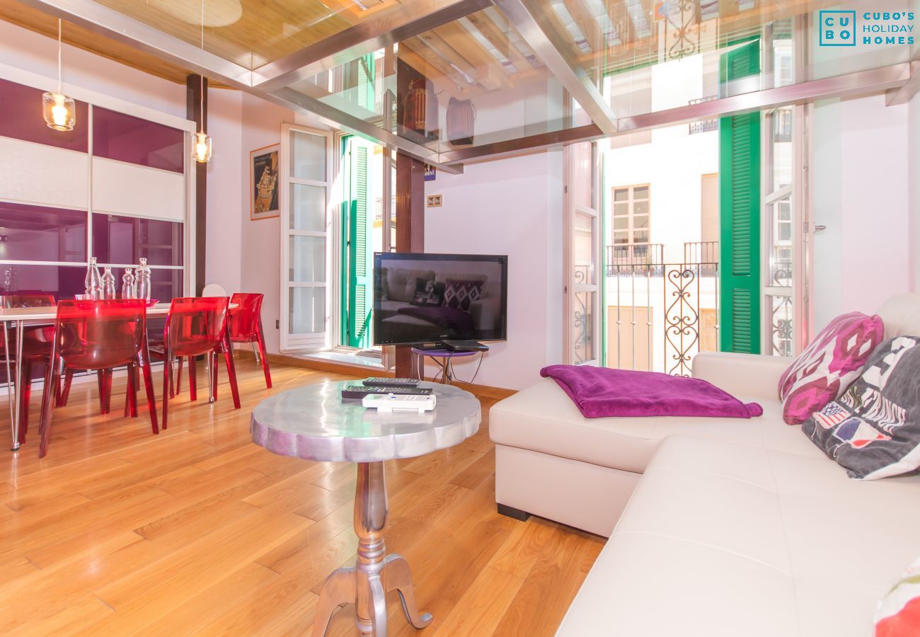 Salon de cet appartement au centre de Malaga