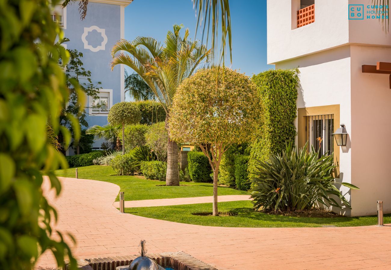 Jardin communautaire de cet appartement à Marbella