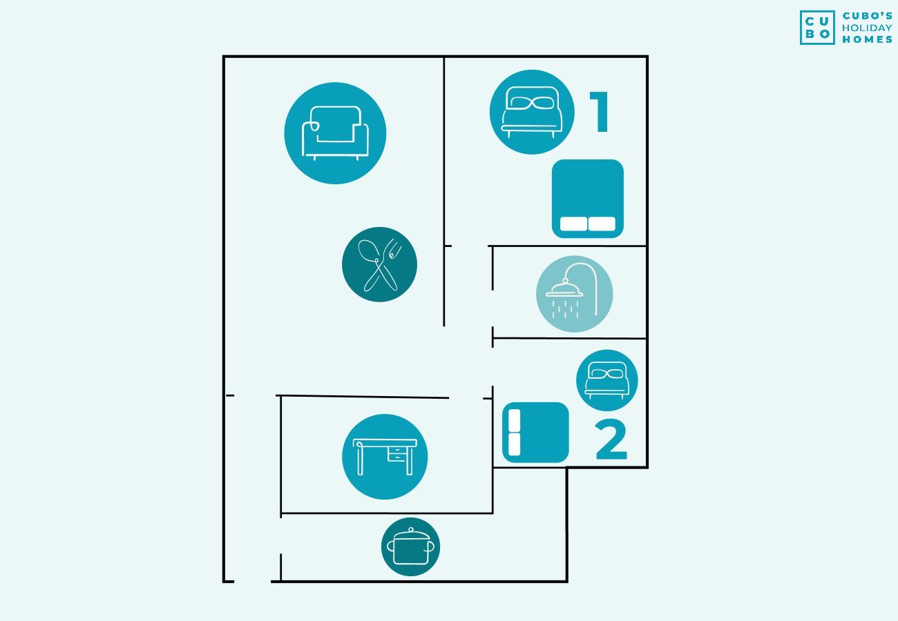 Appartement à Malaga - Cubo's Mendoza Seaview Malaga Apartment